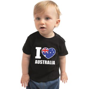 I love Australia / Australie landen shirtje zwart voor babys