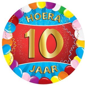 25x stuks vrolijk gekleurde viltjes 10 jaar versieringen