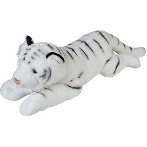 Grote pluche witte tijger knuffel 60 cm - Tijgers wilde dieren knuffels - Speelgoed voor kinderen