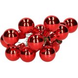 10x stuks glazen mini kerstballetjes rood kerststukje decoratie 2 cm