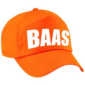 Verkleed Baas pet / cap oranje voor dames en heren