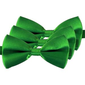 3x Groene verkleed vlinderstrikken/vlinderdassen 12 cm voor dames/heren