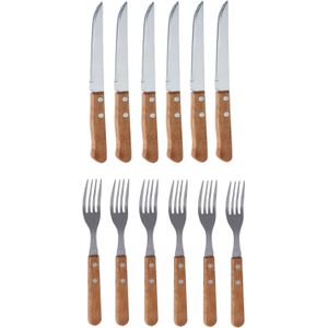 36-delige vorken &amp; messen set RVS zilver 21 cm