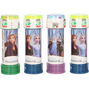 4x Disney Frozen 2 bellenblaas flesjes met bal spelletje in dop 60 ml voor kinderen