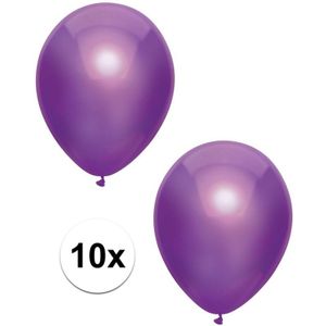 10x Paarse metallic heliumballonnen 30 cm