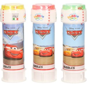 3x Disney Cars bellenblaas flesjes met bal spelletje in dop 60 ml voor kinderen