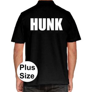 Zwart plus size HUNK polo t-shirt voor heren