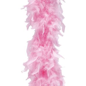 Carnaval verkleed veren Boa kleur lichtroze 180 cm