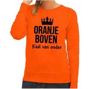 Koningsdag Sweater - Oranje boven kaal van onder - dames