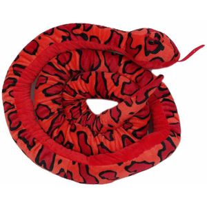 Pia Toys Knuffeldier Boomslang - zachte pluche stof - rood - kwaliteit knuffels - 250 cm