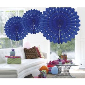 Honeycomb waaiers blauw 45 cm