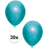30x Petrol blauwe metallic heliumballonnen 30 cm
