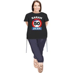 Sarah pop compleet met stopbord 50 jaar t-shirt