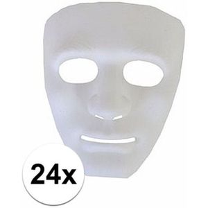 Witte gezichtsmaskers spook 24 stuks