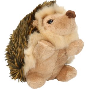 Uni Toys Knuffeldier Egel - zachte pluche stof - bruin - 12 cm - dieren speelgoed