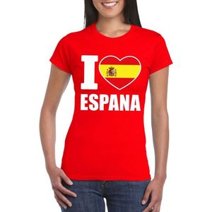 I love Espana/ Spanje supporter shirt rood dames