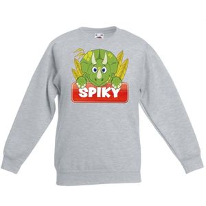 Dinosaurier dieren sweater grijs voor kinderen