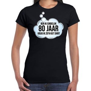 80 jaar verjaardag kado shirt / kleding 80 jaar zwart voor dames