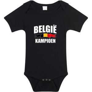 Zwart fan romper / kleding Belgie kampioen EK/ WK voor babys
