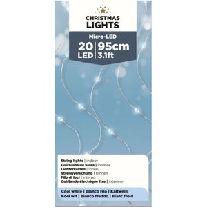 Micro LED binnenverlichting op batterij helder wit 20 lampjes