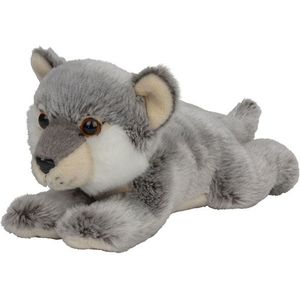 Pluche Dieren Knuffels Baby Wolf van 33 cm - Knuffeldieren Speelgoed