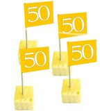 50x Cocktailprikkers 50 jaar thema goud