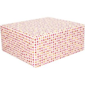 Cadeaupapier met roze hartjes opdruk 70 x 200 cm