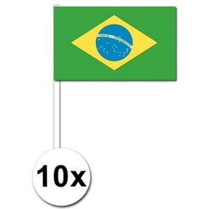 Zwaaivlaggetjes Brazilie 10 stuks