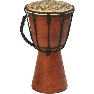 Handgemaakte houten drum met giraffeprint 25 cm