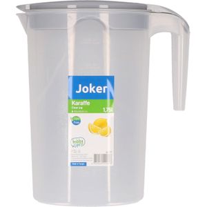 Excellent Houseware Schenkkan/waterkan - grijs - 1750 ML - kunststof - 10 x 20 x 22 cm