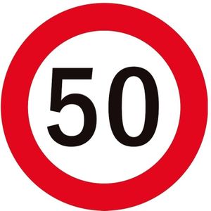 25x Viltjes/onderzetters 50 jaar leeftijd versiering/decoratie rond verkeersbord