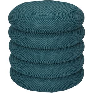 Home Deco Factory Poef/krukje - bouclÃ© - petrol - D37 x H44 cm