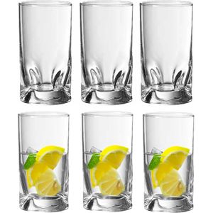 6x Stuks transparante drinkglazen 190 ml van glas - Waterglazen - Glazen