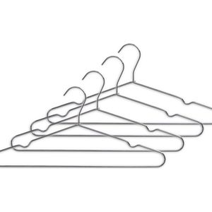 8x Zilveren kleding hangers met broekstang 40 cm