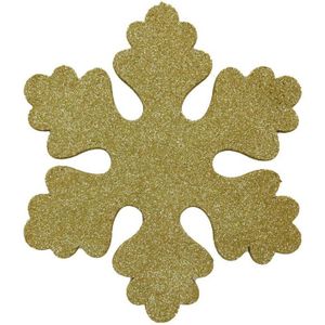 2x Gouden decoratie sneeuwvlokken van foam 25 cm