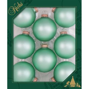 16x stuks glazen kerstballen 7 cm mermaid velvet groen mat