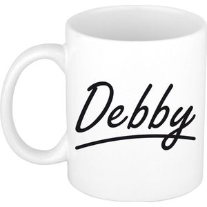 Debby voornaam kado beker / mok sierlijke letters - gepersonaliseerde mok met naam