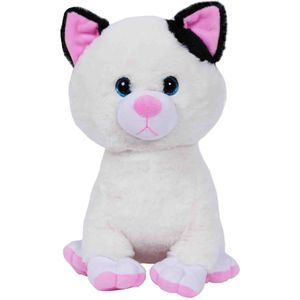 Pluche speelgoed knuffeldier gevlekte kat/poes van 30 cm - Dieren katten knuffels - Cadeau voor kinderen