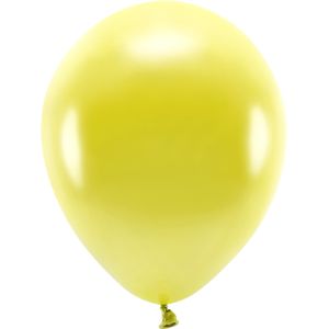 300x Milieuvriendelijke ballonnen geel 26 cm voor lucht of helium