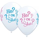 Gender reveal versieringen pakket geboorte meisje prik-ballon/ballonnen/vlaggetjes