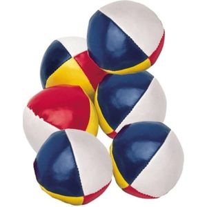 6x Gekleurde jongleerballen 6,5 cm - Jongleerballen speelballen ballengooien