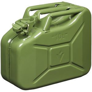 Jerrycan metaal 10 liter legergroen - geschikt voor brandstof
