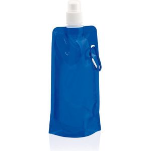 Set van 4x stuks blauwe waterzak 400 ml opvouwbaar met haakje