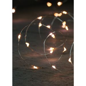 Anna Collection lichtdraad - 2x st - zilver - 40 leds -warm wit -200cm