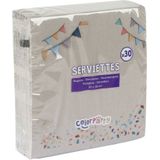 Color Party diner/feest servetten - 60x - beige - 38 x 38 cm - papier - 3-laags