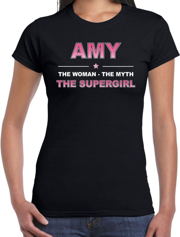 Naam Amy The women, The myth the supergirl shirt zwart cadeau shirt