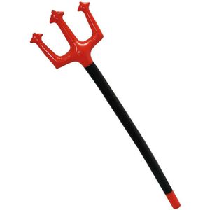 Funny Fashion Duivel Trident vork - opblaasbaar - 152 cm - rood - plastic - verkleed accessoires