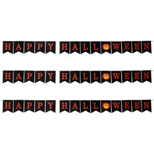 Horror/halloween letterslinger - 3x - Happy Halloween - papier - 300 cm - Feestartikelen/versiering
