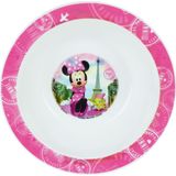 4x stuks kunststof ontbijtbordje diep Disney Minnie Mouse 16 cm