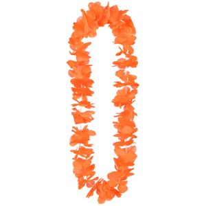 Boland Hawaii krans/slinger - Tropische kleuren oranje - Bloemen hals slingers